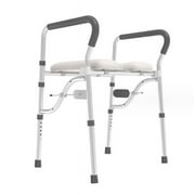Toilet Safety Rails, Free Standing Safety Assist Frame, Aluminum Alloy Toilet Armrest Frame with Large Suction Cups and Clips On Both Sides, Large